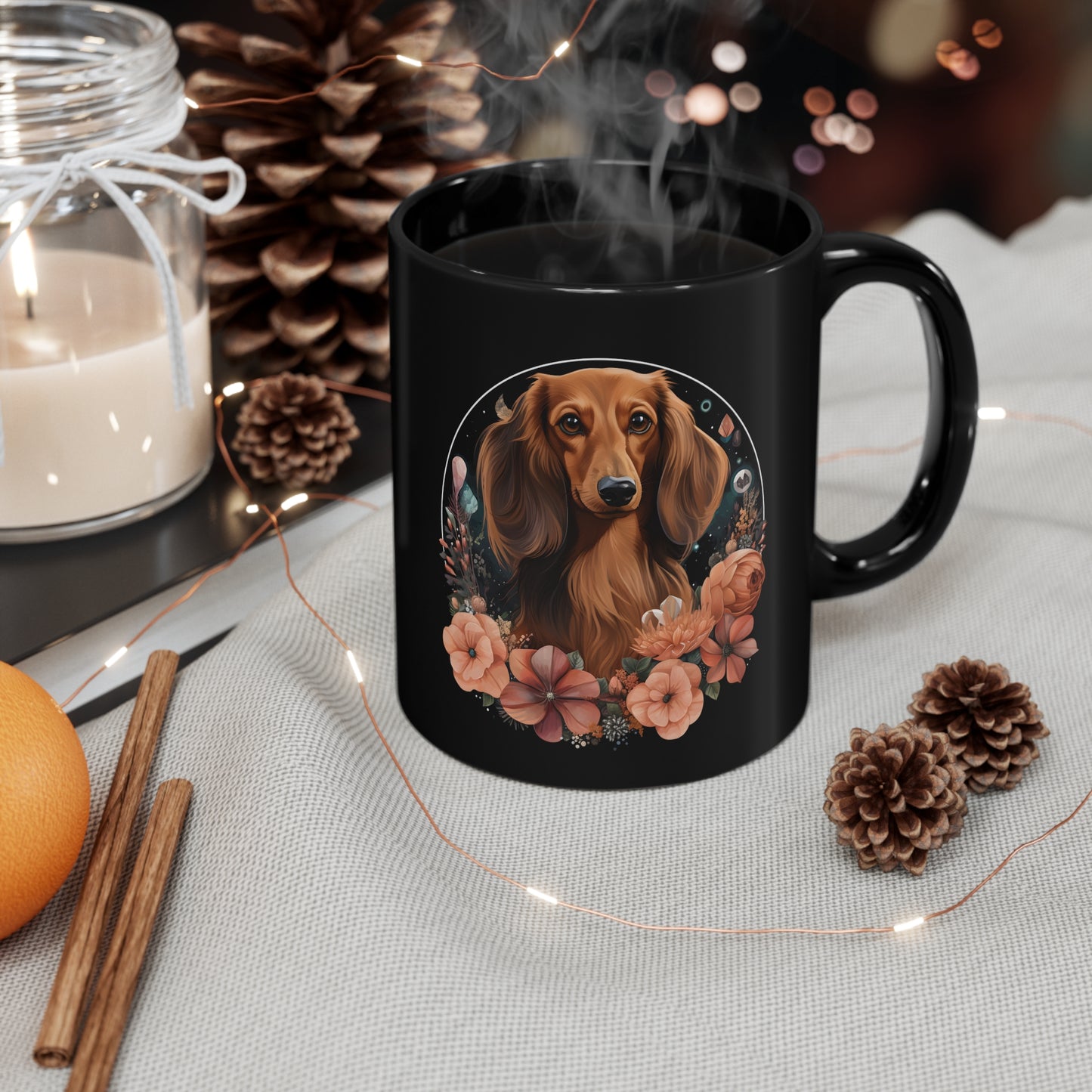 Dachshund Coffee Mug: "Rose"