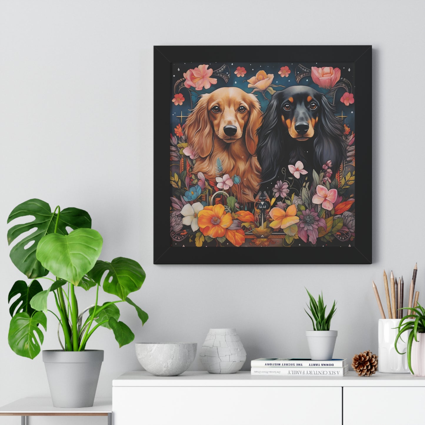 Dachshund Framed Art: "Best Friends"