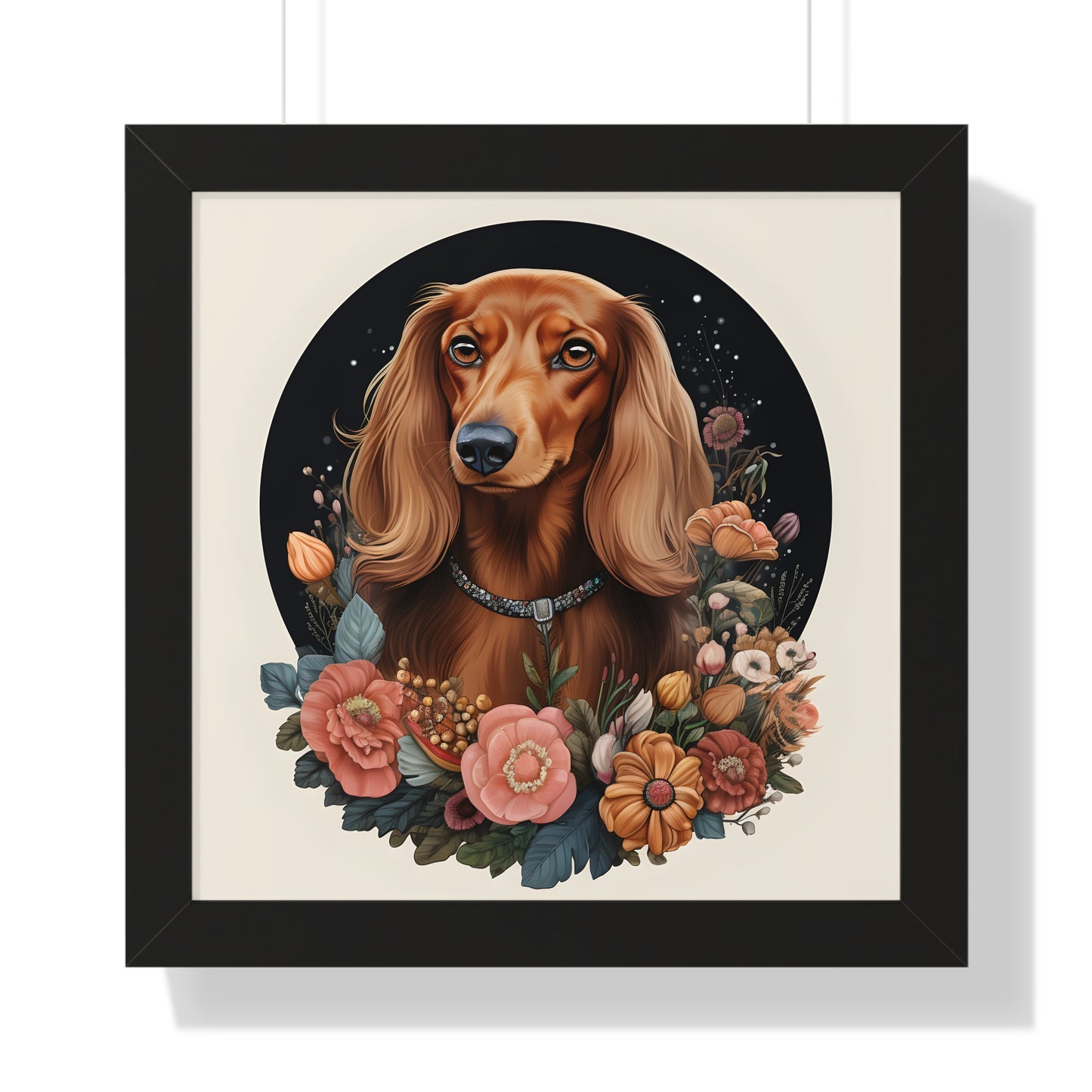 Dachshund Framed Art: "Flora"