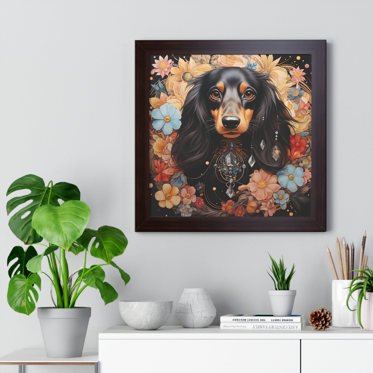 Dachshund Framed Art: "Treasure"