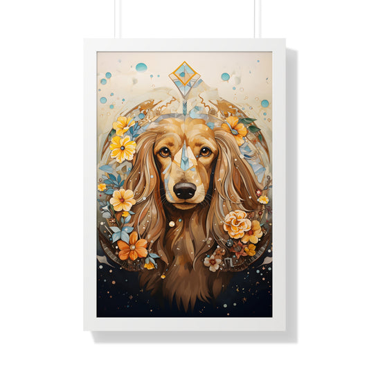 Dachshund Framed Art Piece: "Citrine Gem"