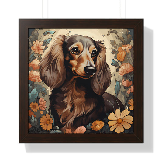 Dachshund Framed Art: "Milk Chocolate"