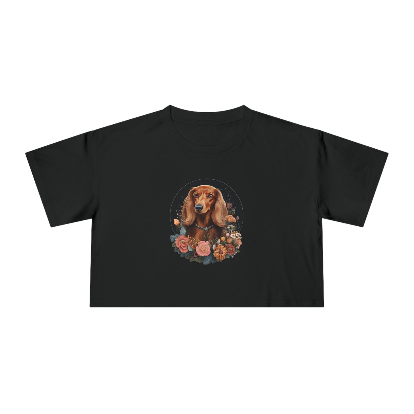 Dachshund Crop Tee: "Flora"