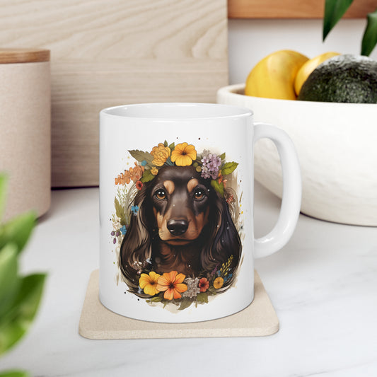 Dachshund Coffee Mug: "Summer"