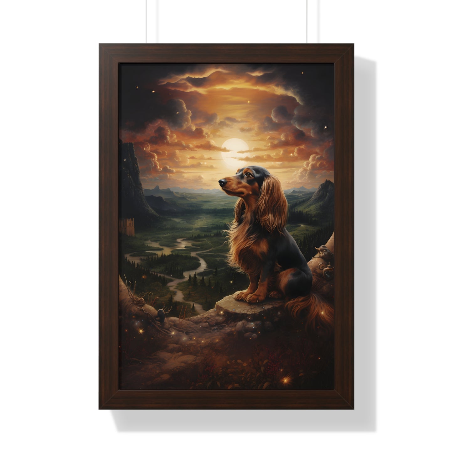 Dachshund Framed Art: "On Quest"