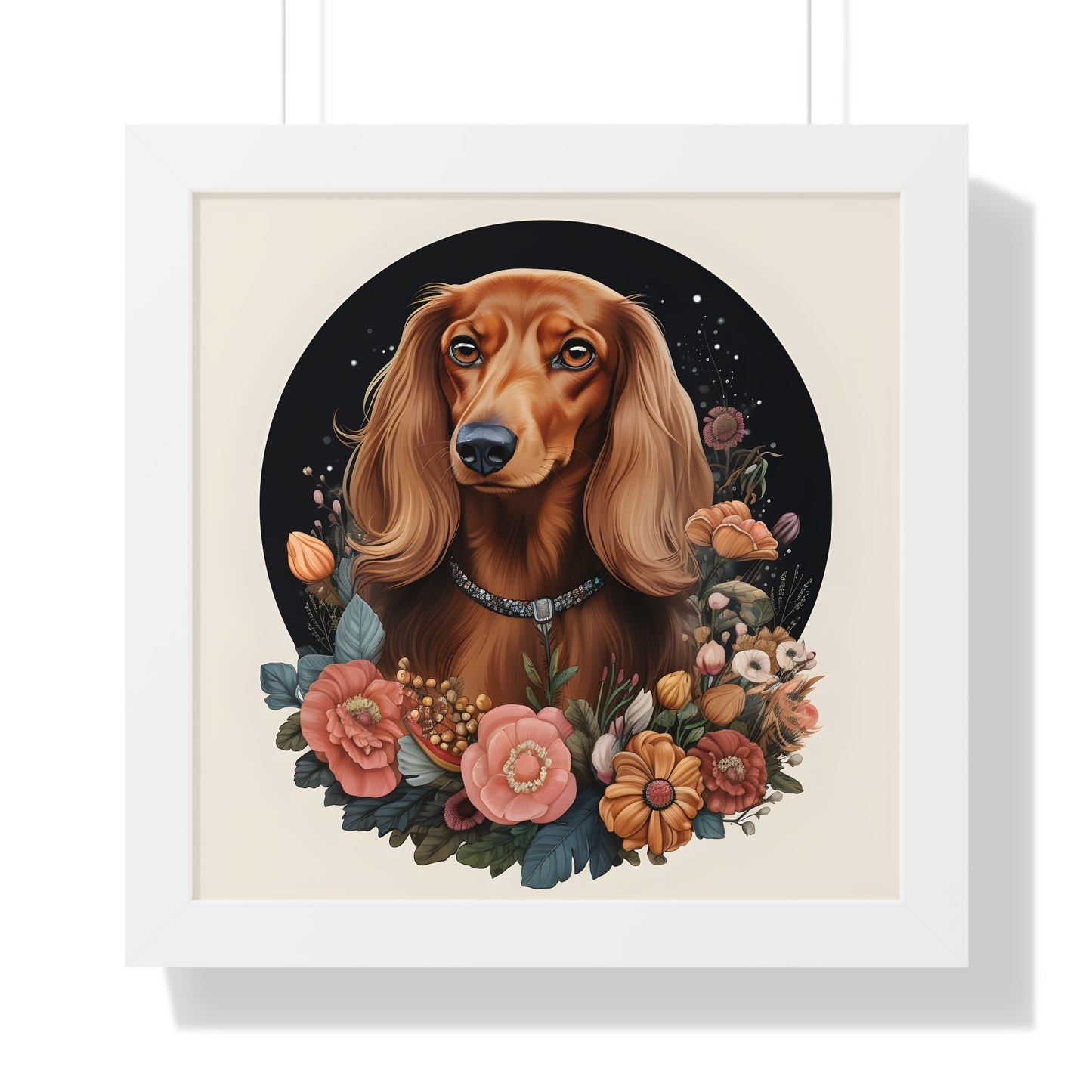 Dachshund Framed Art: "Flora"