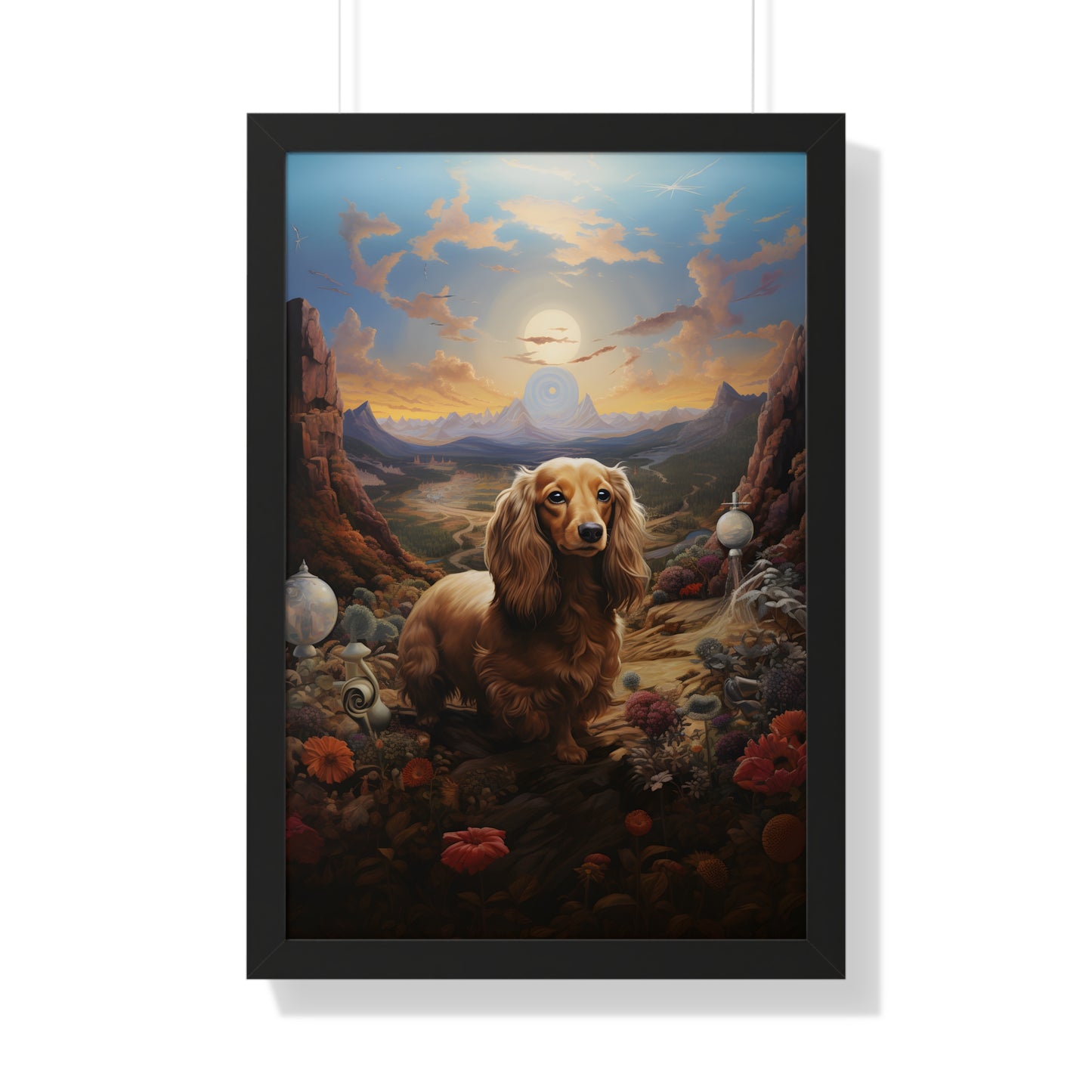 Dachshund Framed Art: "Citrine's Adventure"