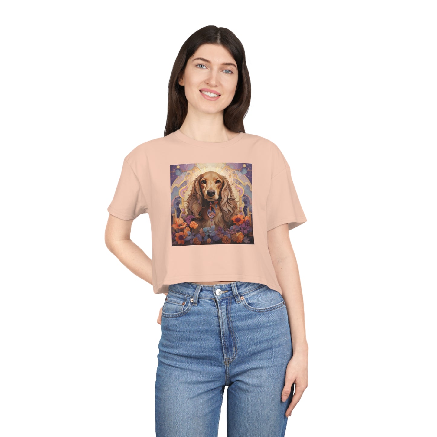 Dachshund Crop Tee: "Citrine Dream"