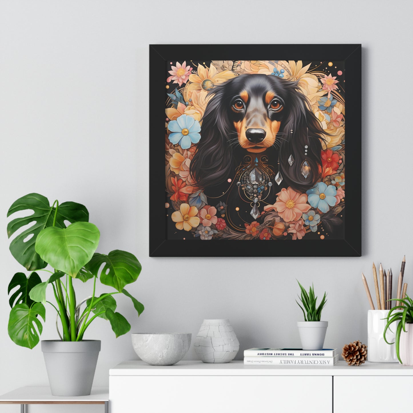 Dachshund Framed Art: "Treasure"