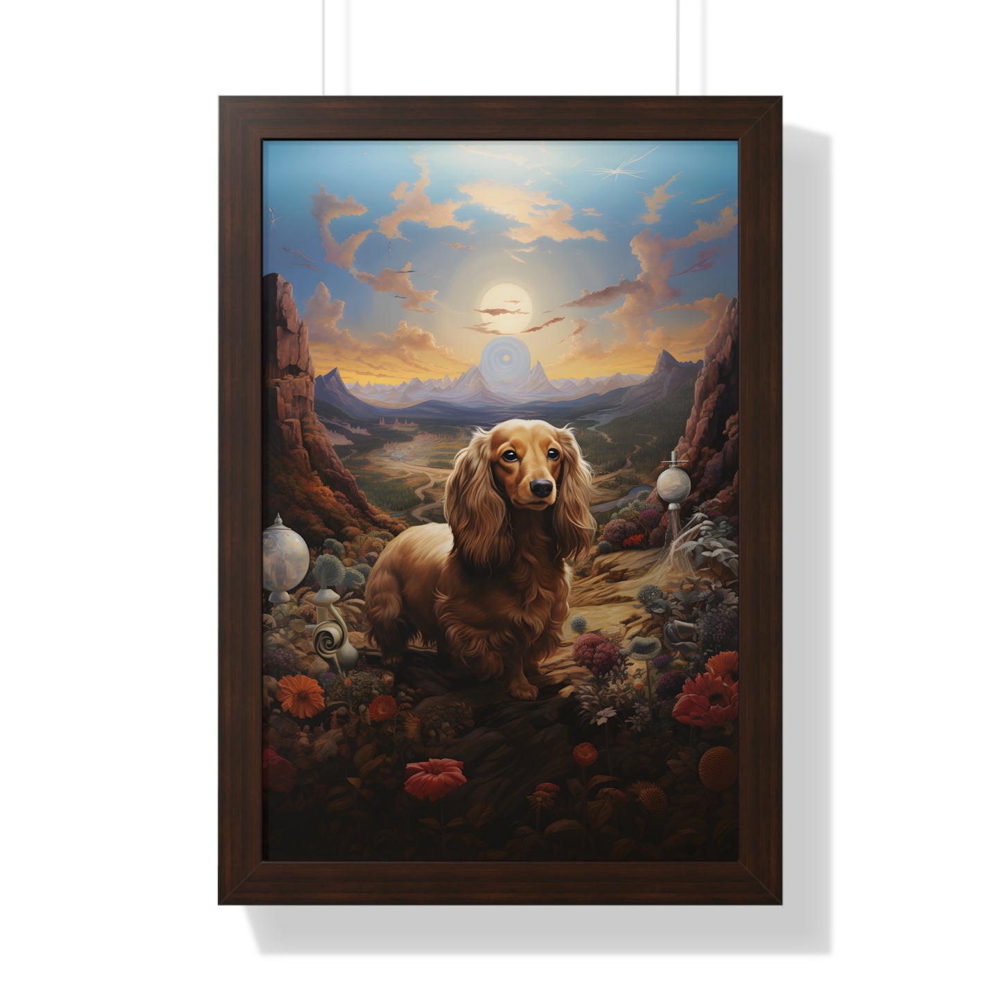 Dachshund Framed Art: "Citrine's Adventure"