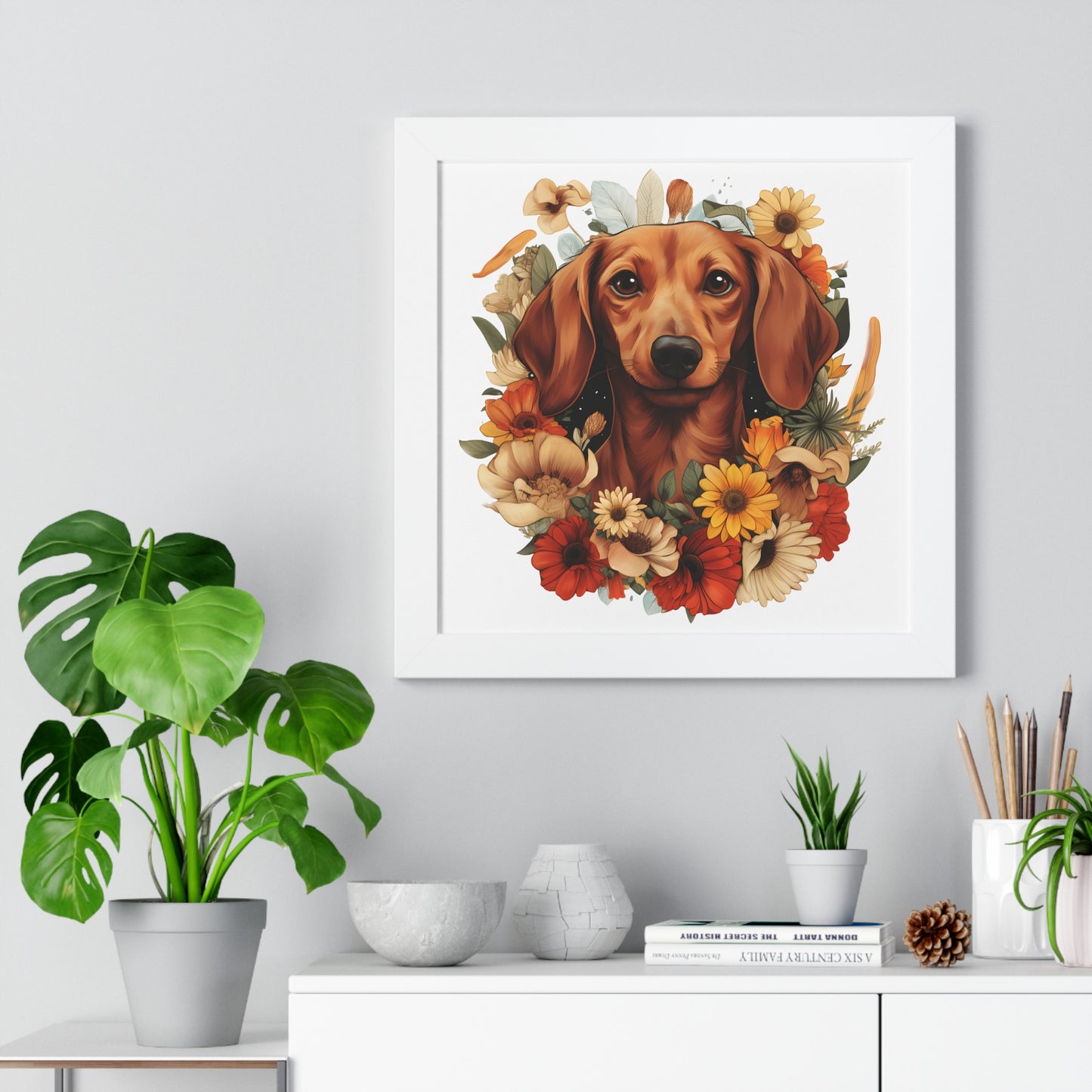 Dachshund Framed Art: "Sunny"