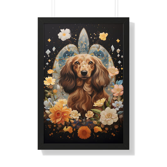 Dachshund Framed Art Piece: "Queen Cream"