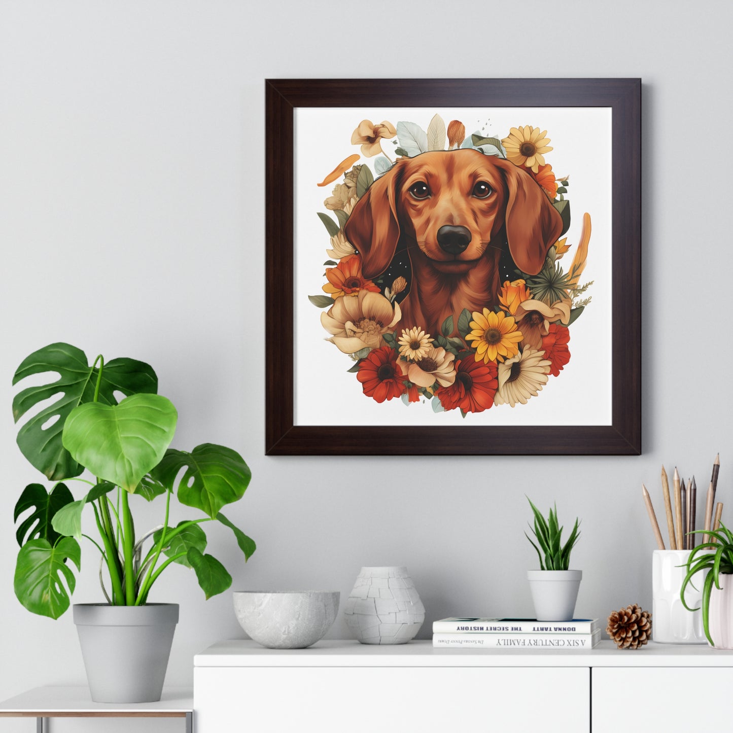 Dachshund Framed Art: "Sunny"