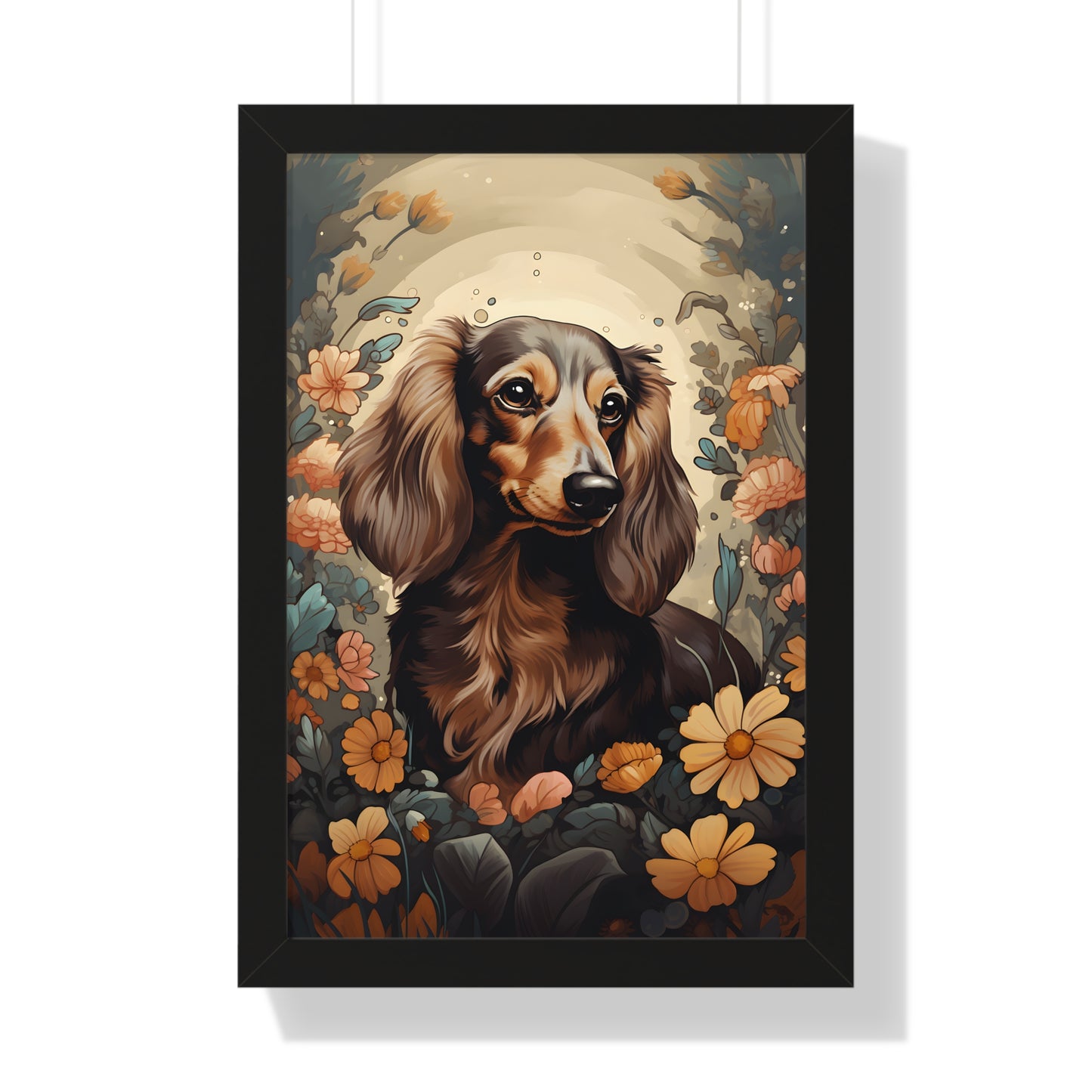 Dachshund Framed Art Piece: "Milk Chcolate"