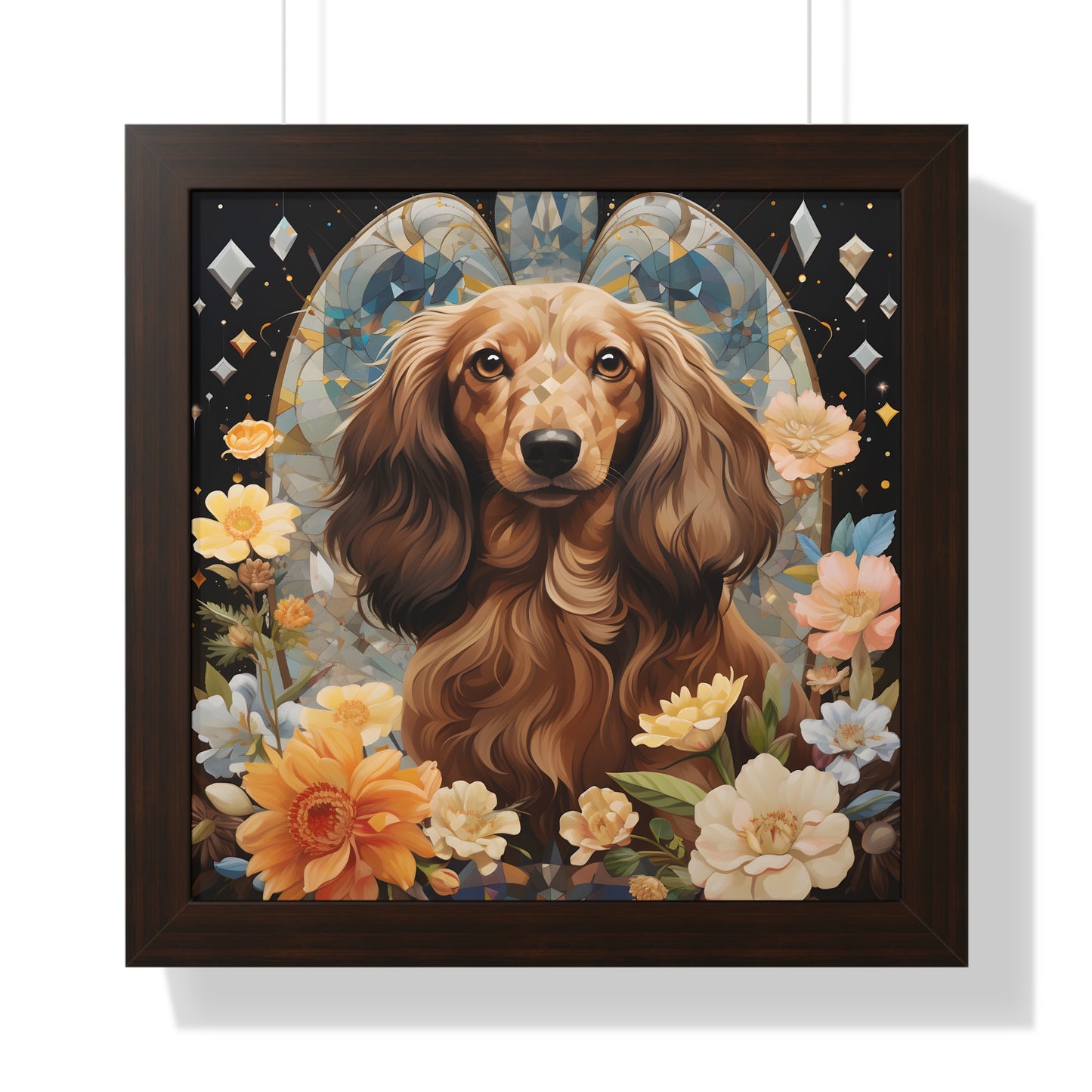 Dachshund Framed Art: "Queen Cream"