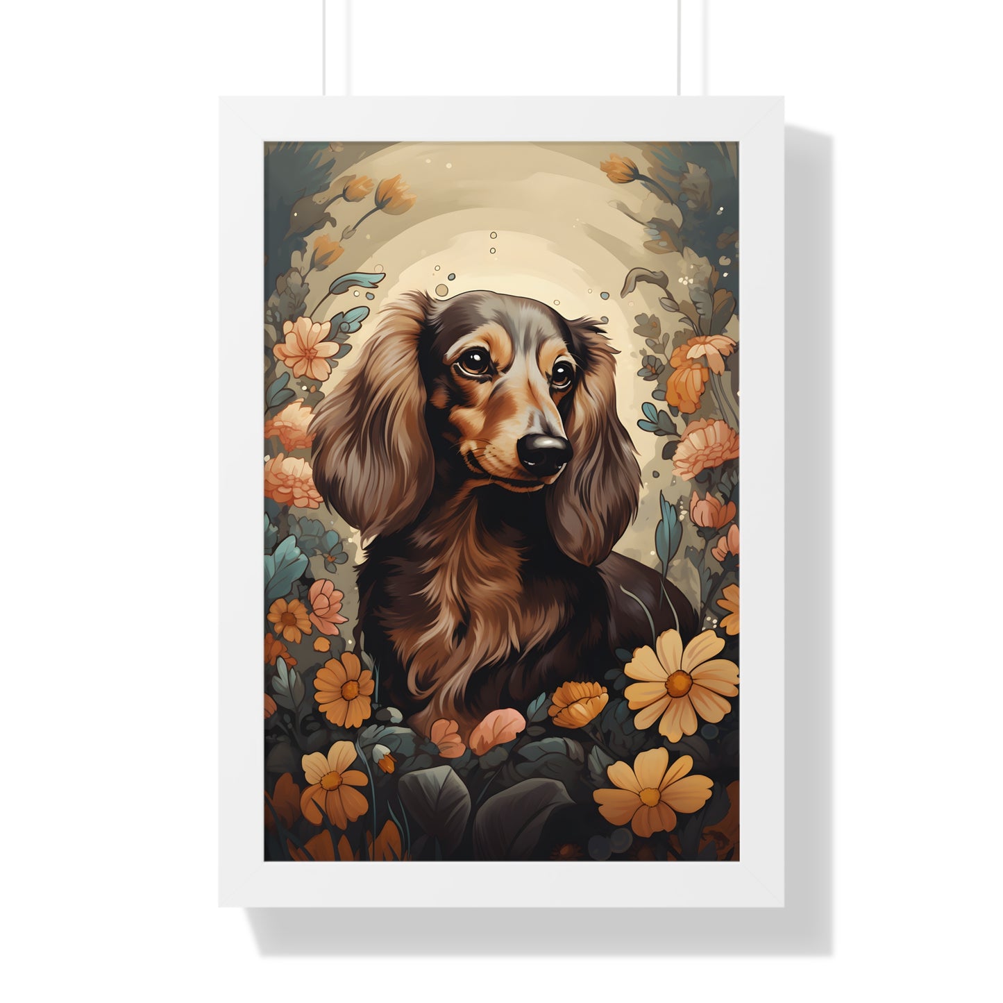 Dachshund Framed Art Piece: "Milk Chcolate"