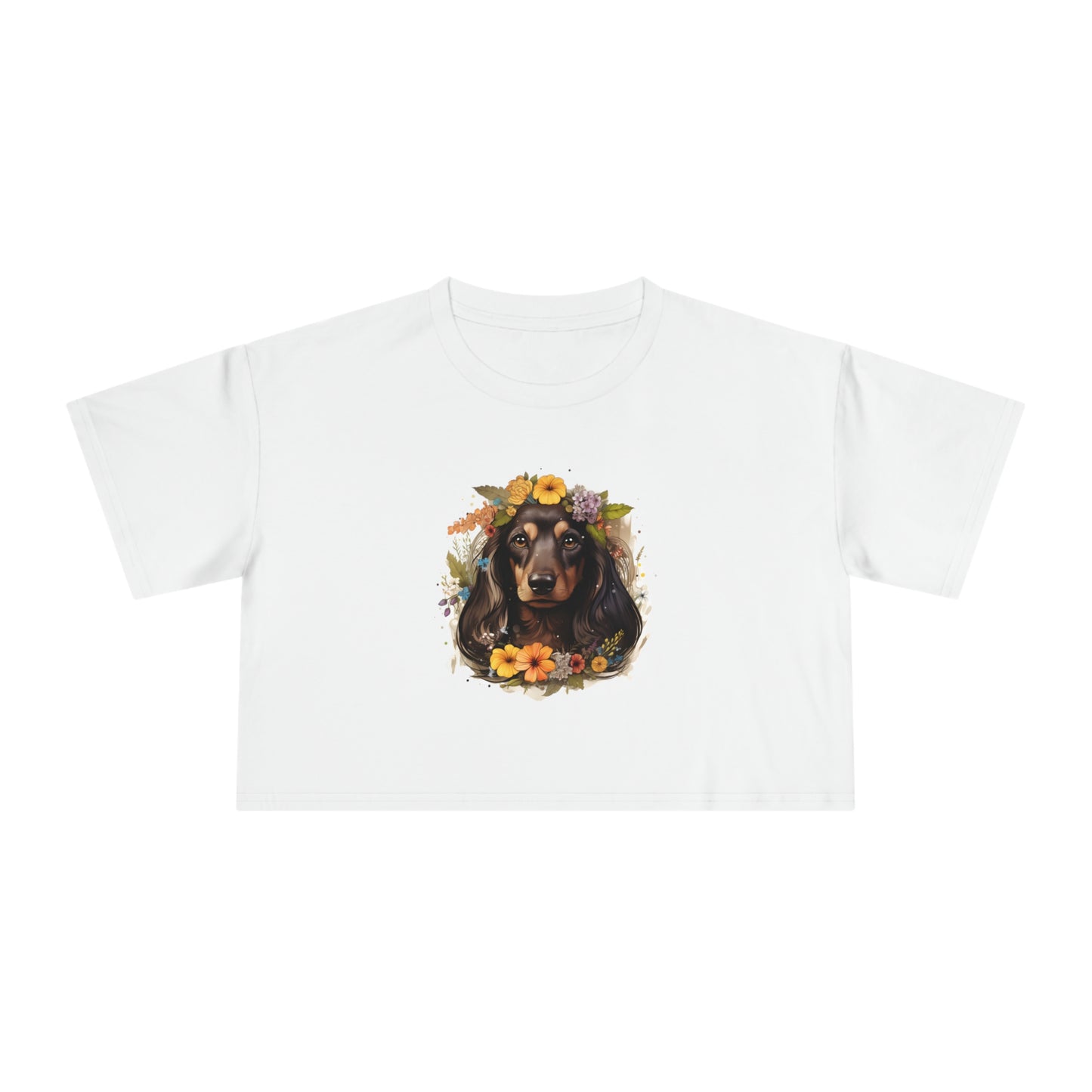 Dachshund Crop Tee: "Summer"