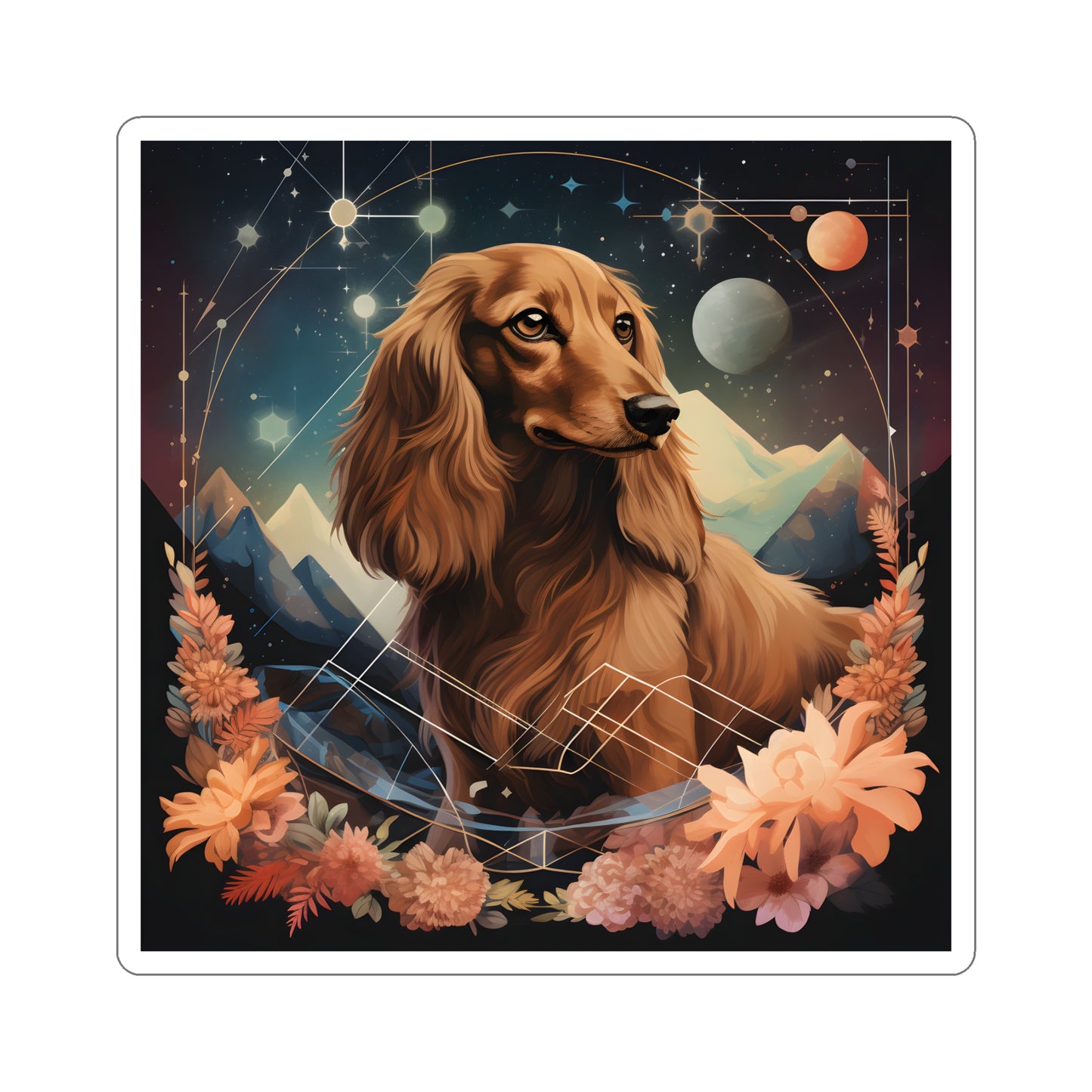 Dachshund Sticker: "Manifesting Serenity"