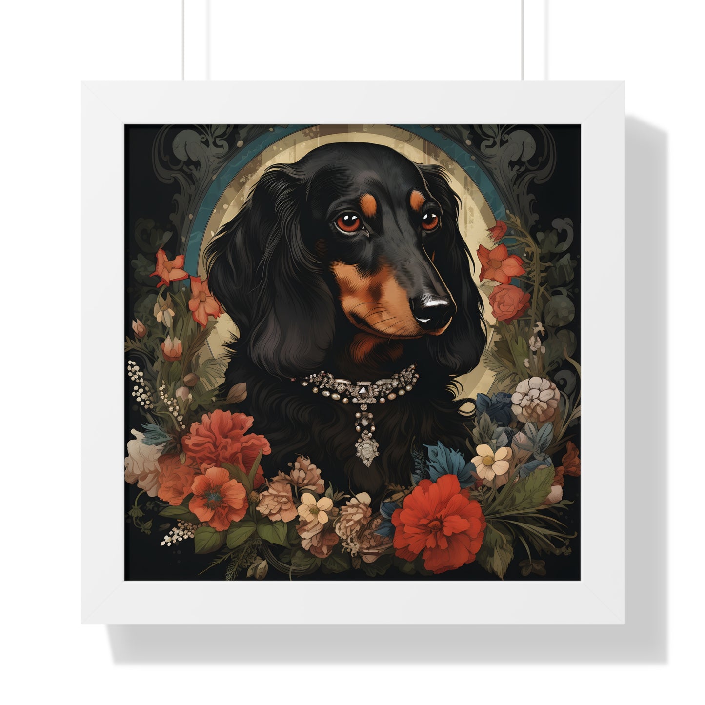 Dachshund Framed Art: "Diamond"