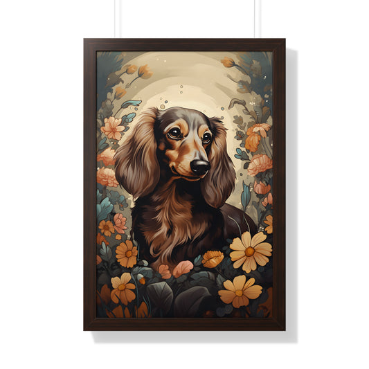 Dachshund Framed Art Piece: "Milk Chcolate"