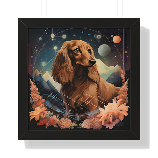 Dachshund Framed Art: "Astral Serenity"