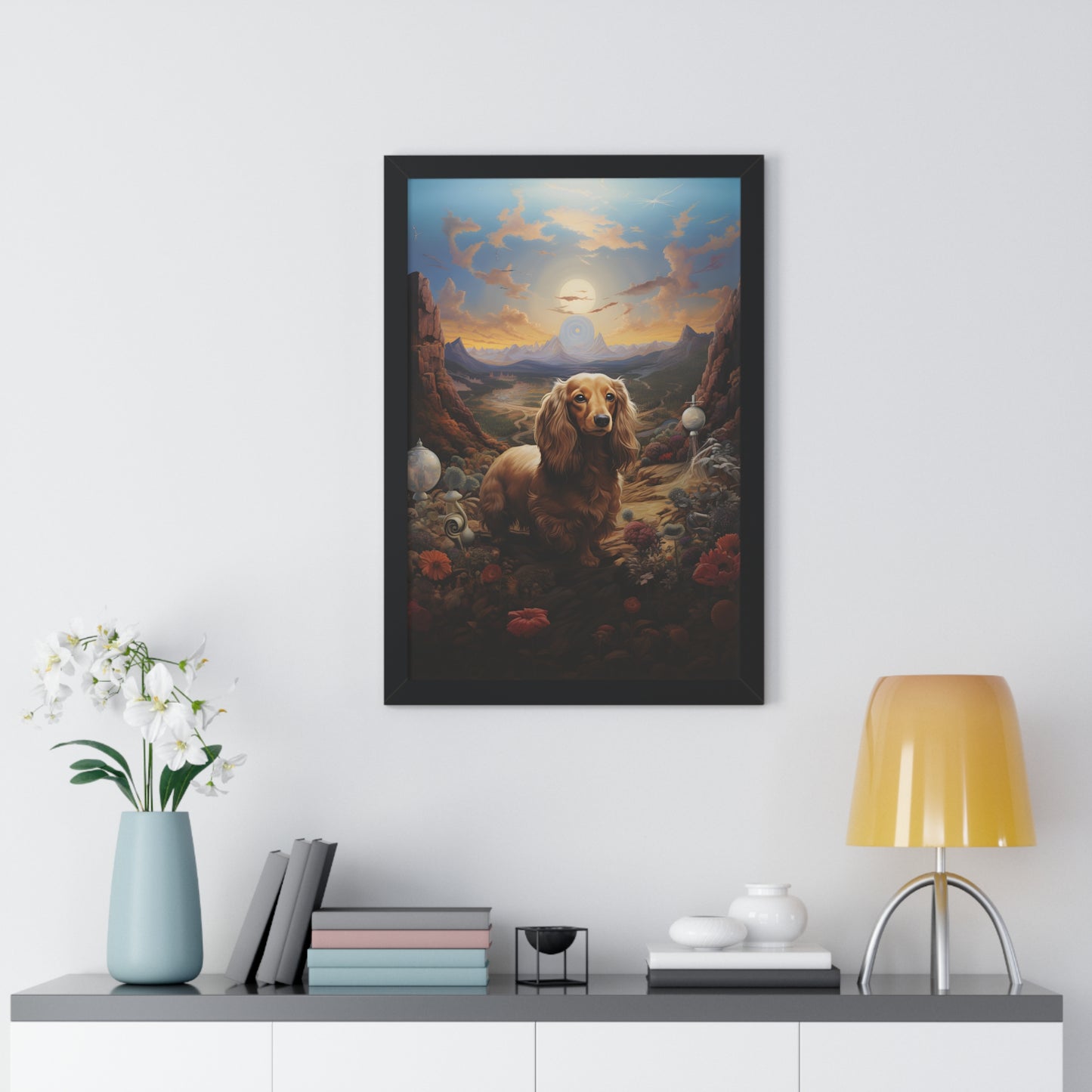 Dachshund Framed Art: "Citrine's Adventure"