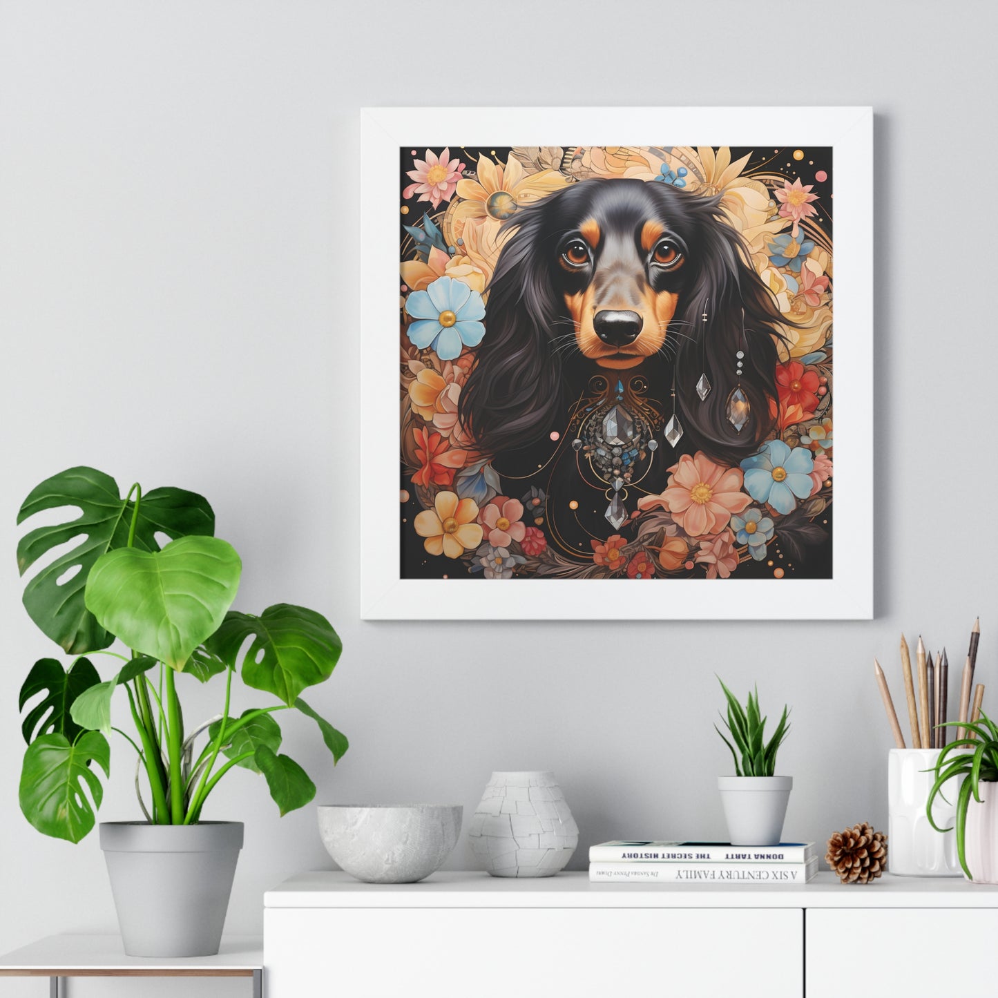 Dachshund Framed Art: "Treasure"