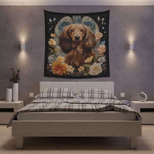 Dachshund Tapestry: "Queen Cream"