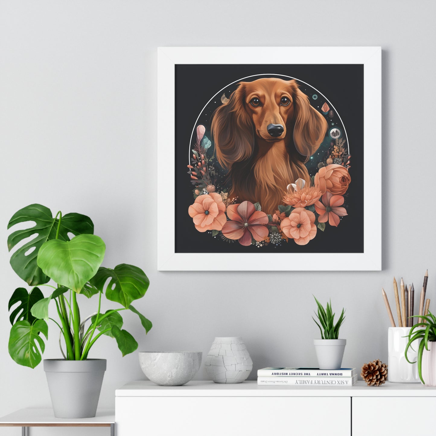 Dachshund Framed Art: "Rose"