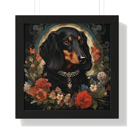 Dachshund Framed Art: "Diamond"