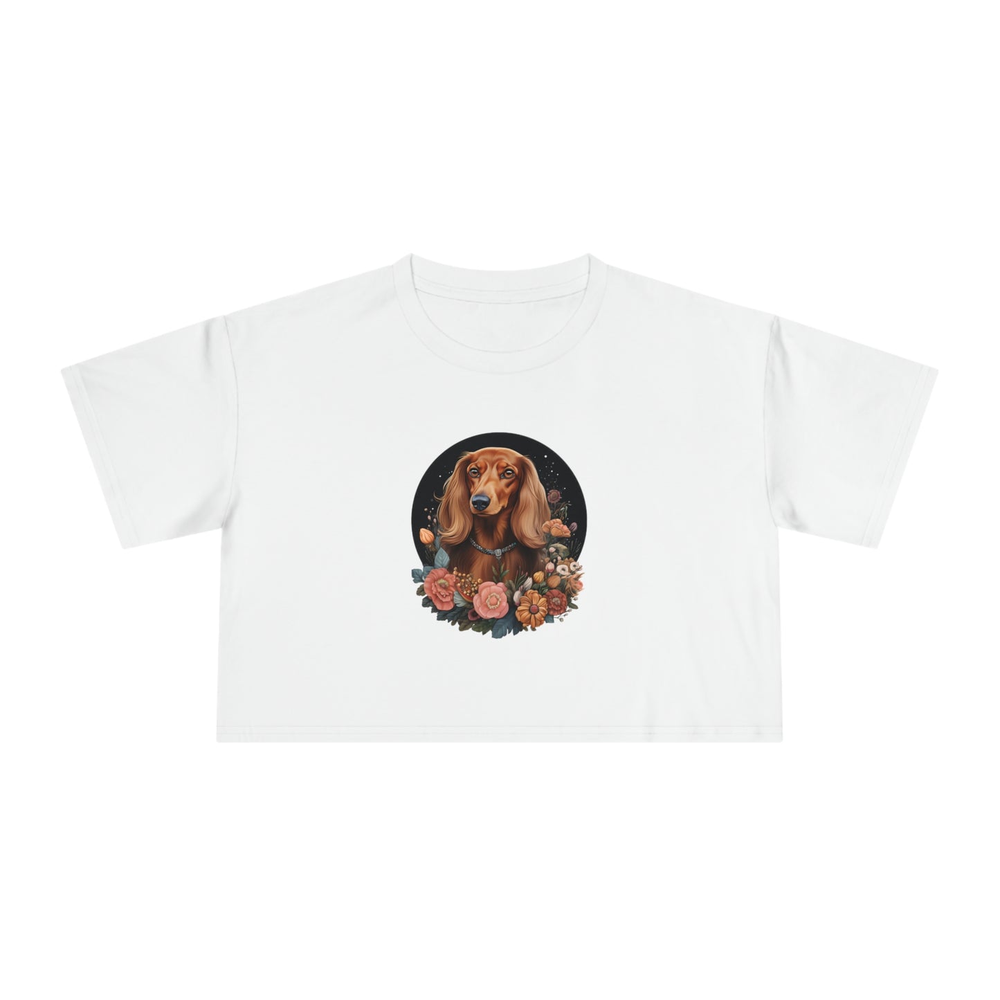 Dachshund Crop Tee: "Flora"