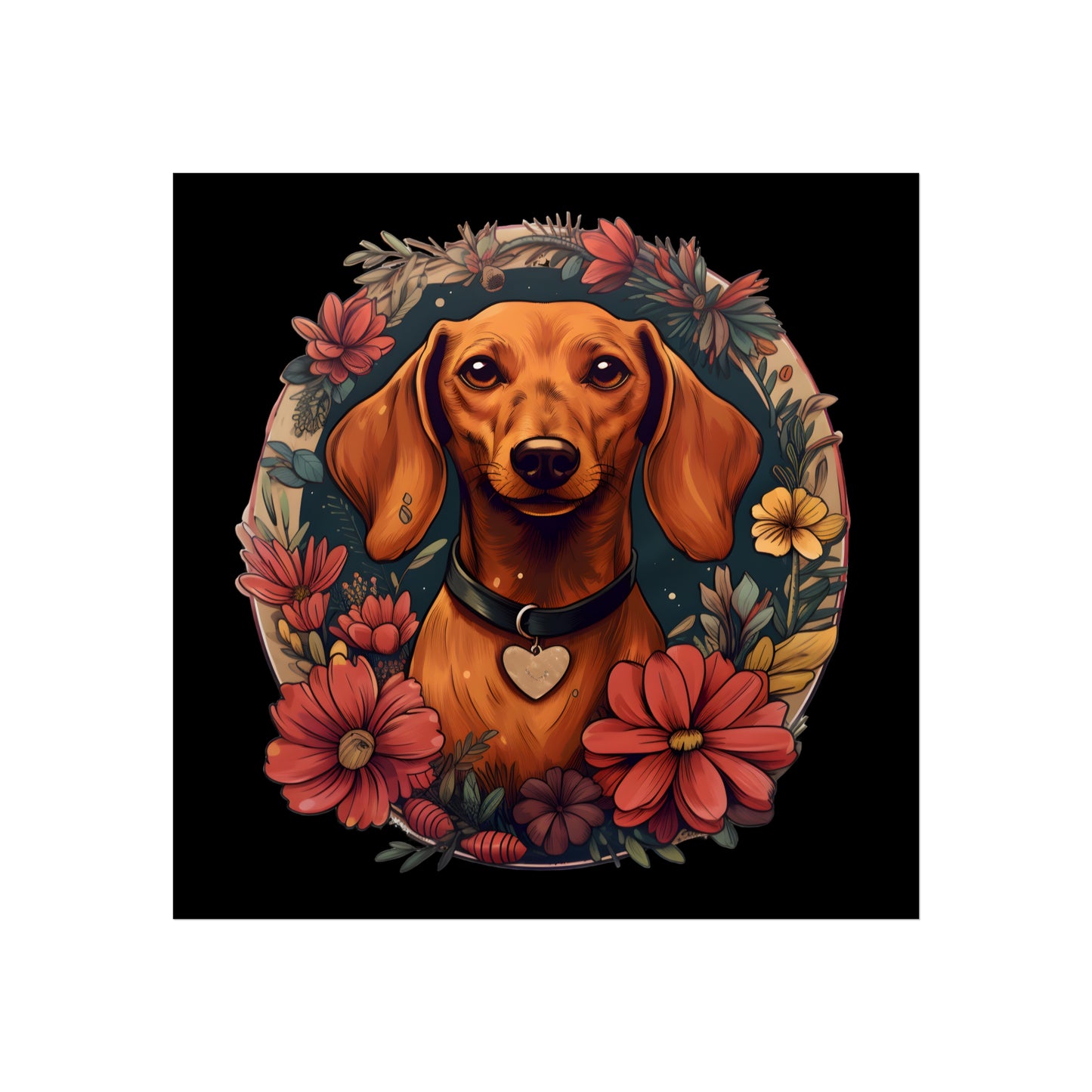 Dachshund Art Print: "Heart"