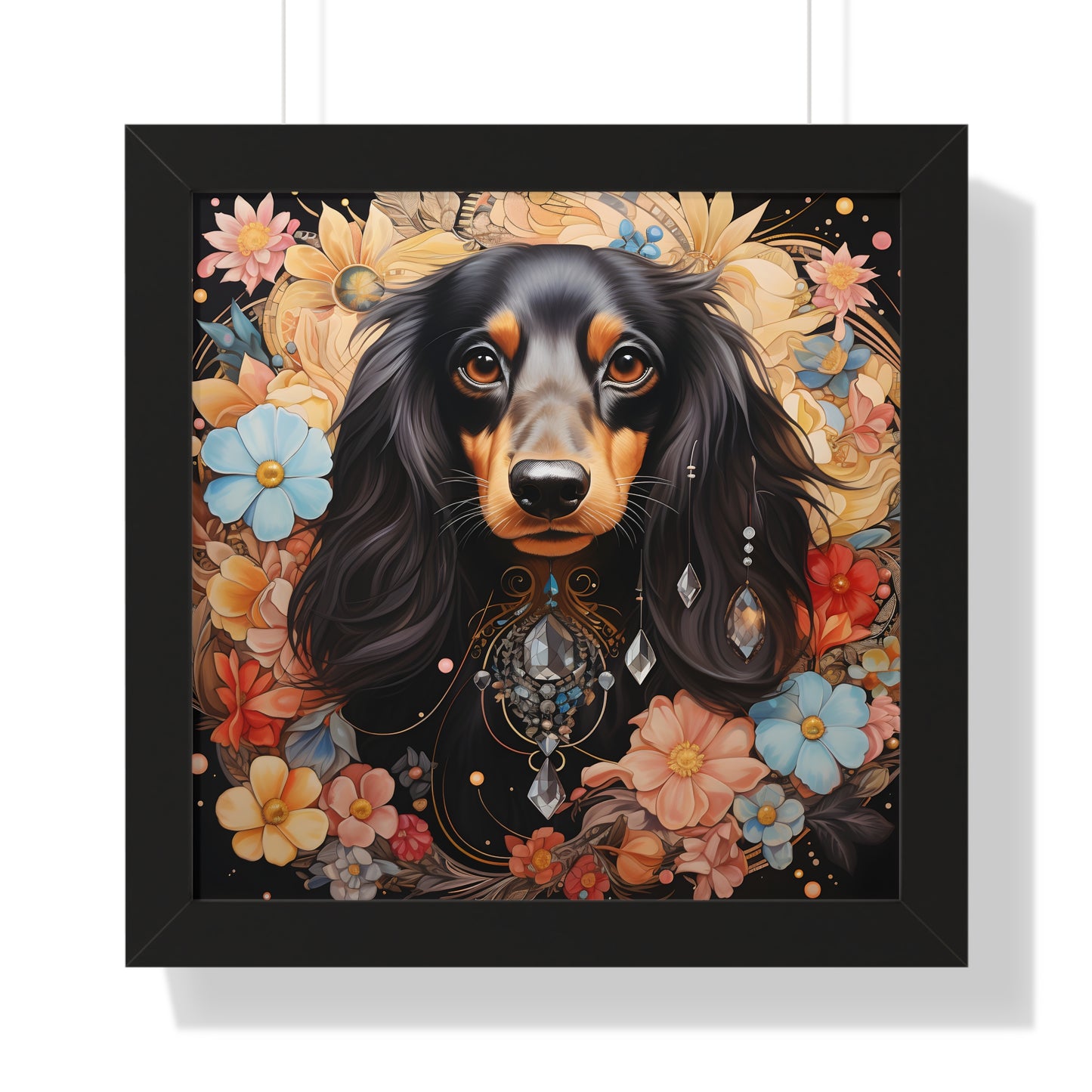 Dachshund Framed Art: "Treasure"