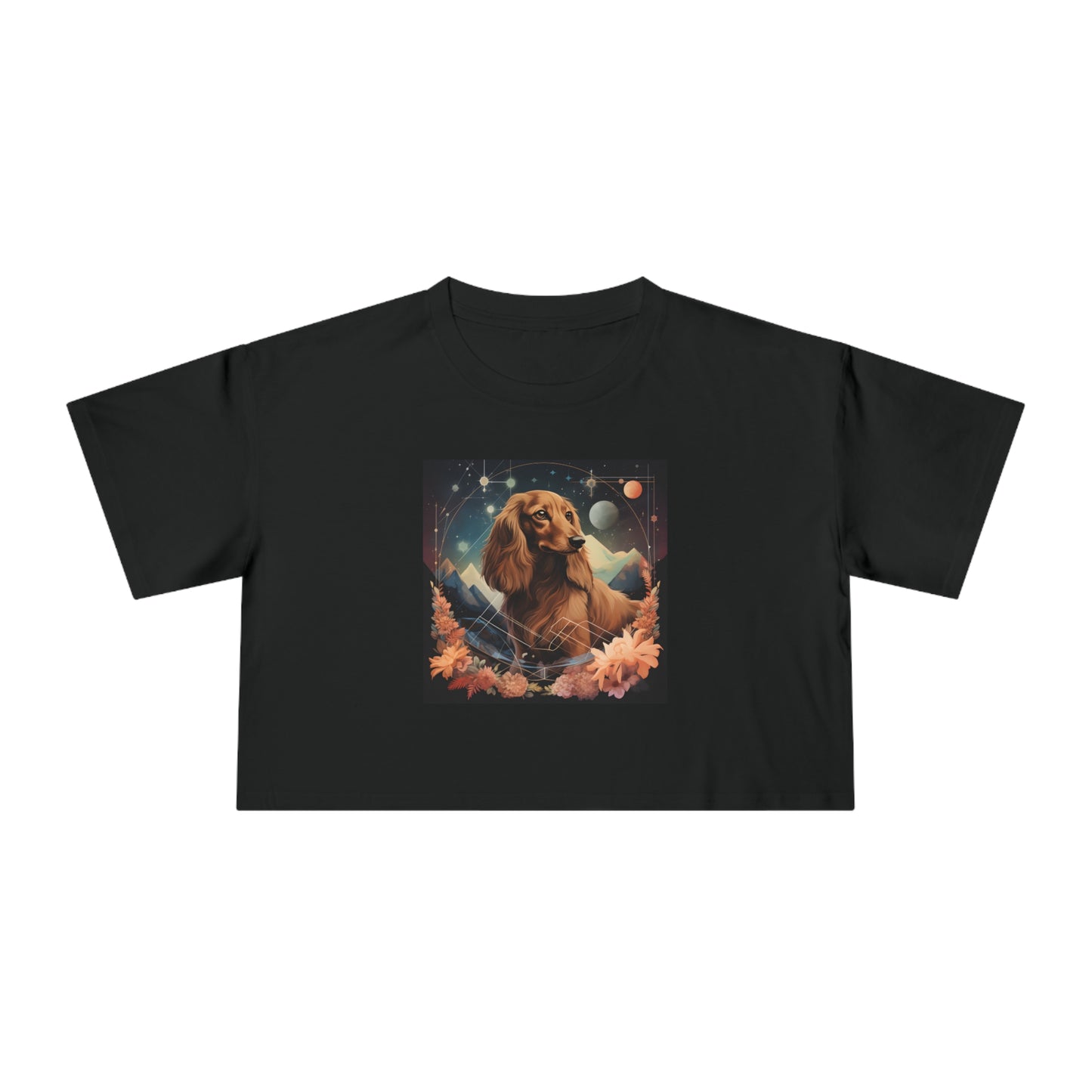 Dachshund Crop Tee: "Astral Serenity"