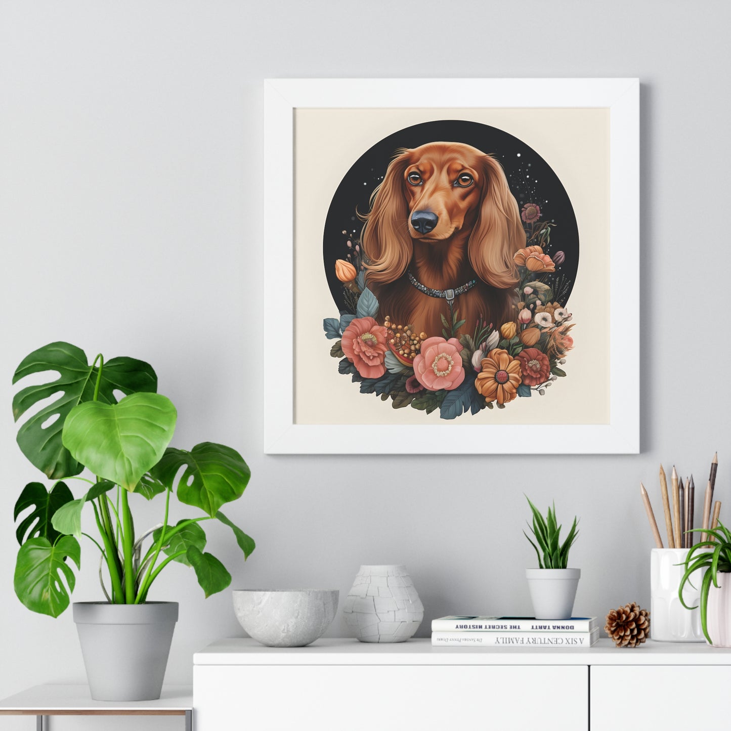 Dachshund Framed Art: "Flora"