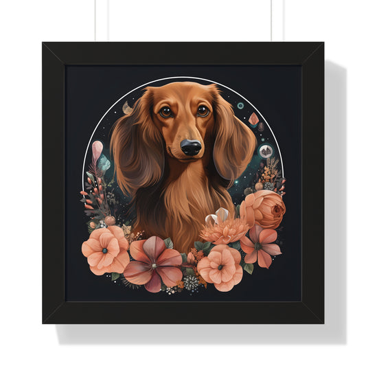 Dachshund Framed Art: "Rose"