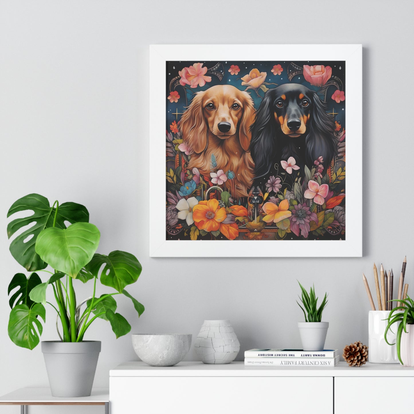 Dachshund Framed Art: "Best Friends"