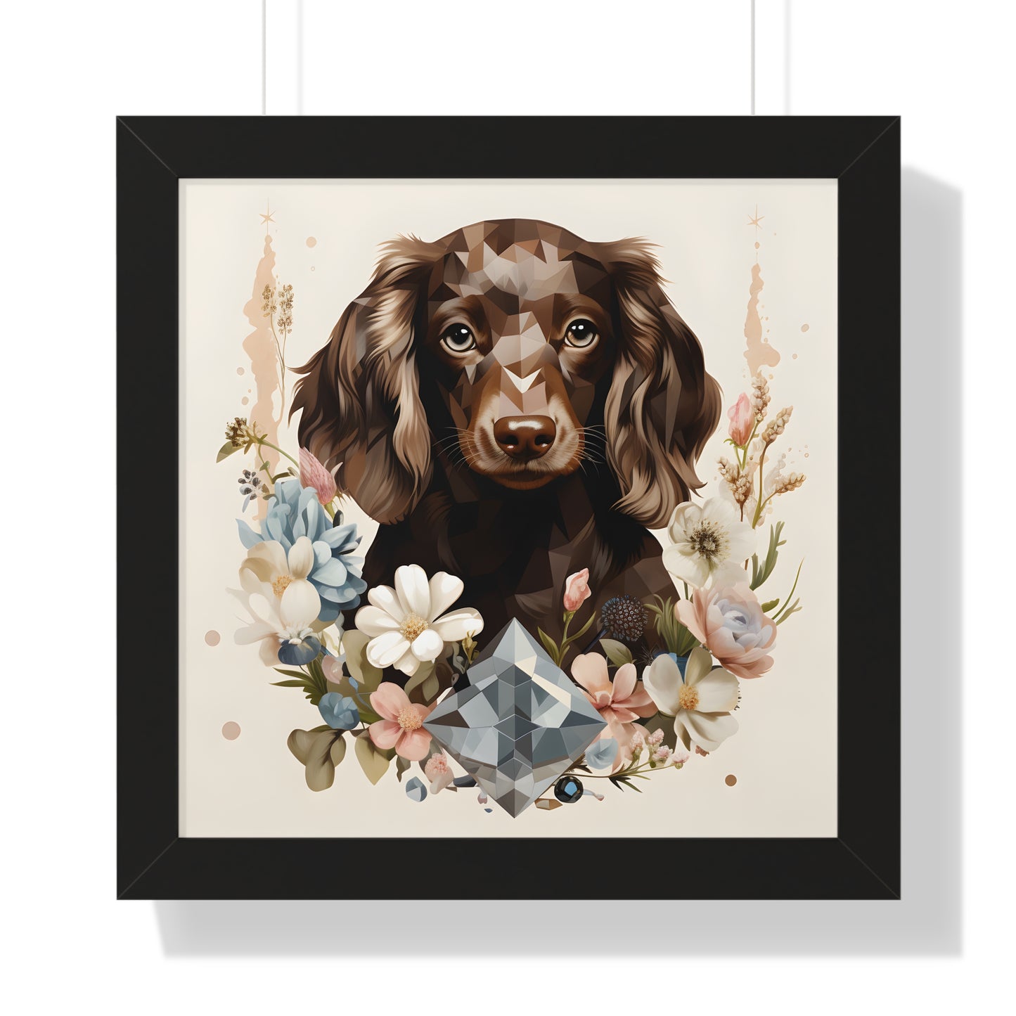 Dachshund Puppy Framed Art: "Chocolate Gem"